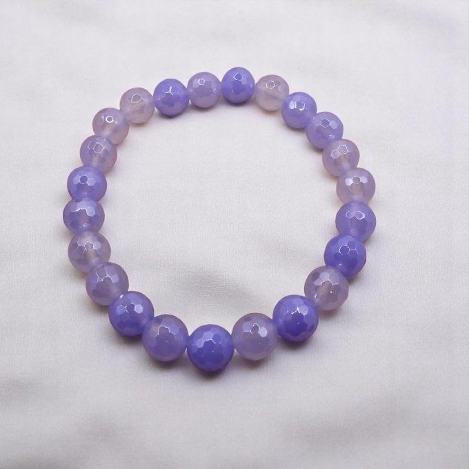 Agate facettée bleu