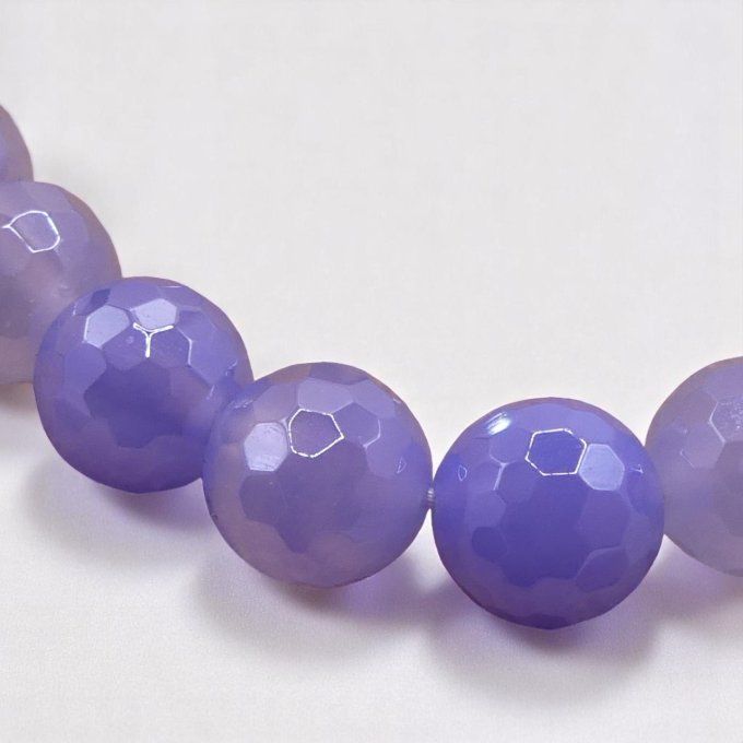 Agate facettée bleu