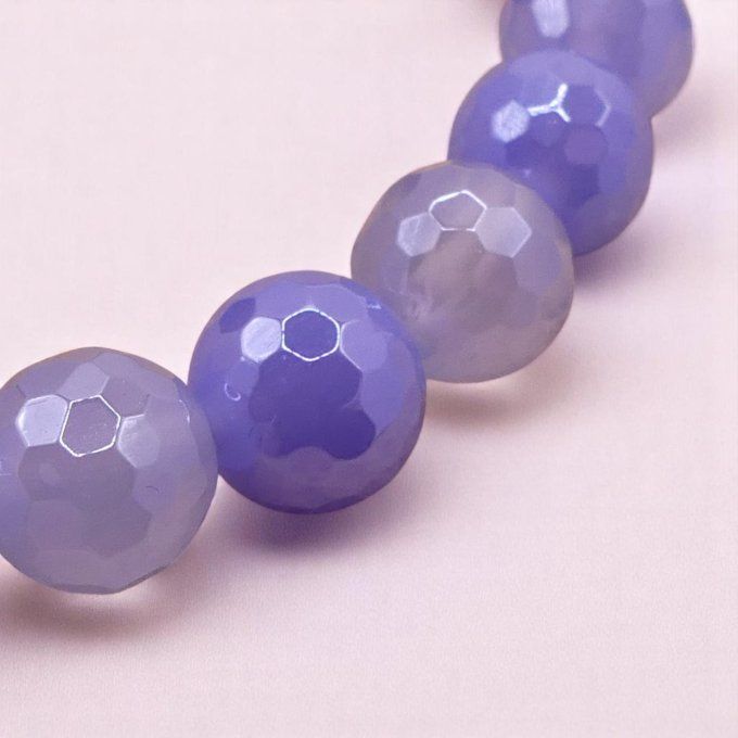 Agate facettée bleu